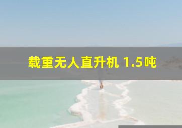 载重无人直升机 1.5吨